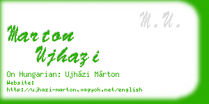 marton ujhazi business card